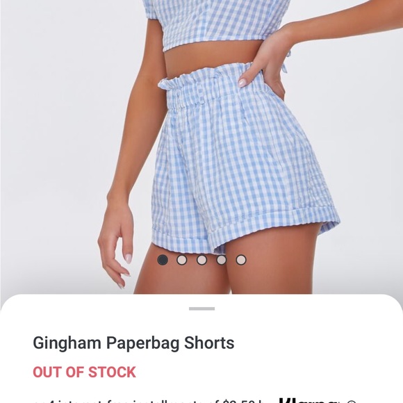Forever 21 Shorts Gingham Light Blue Paper Bag Short Shorts Poshmark